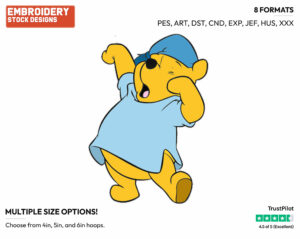 Yawning - Winnie the Pooh - Winnie the Pooh - Disney Embroidery Design in 3 sizes & 8 formats
