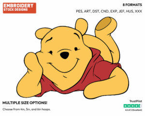 Cute Winnie The Pooh - Winnie the Pooh - Winnie the Pooh - Disney Embroidery Design in 3 sizes & 8 formats