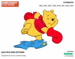 Boxing - Winnie the Pooh - Winnie the Pooh - Disney Embroidery Design in 3 sizes & 8 formats