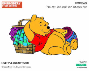 Winnie The Pooh Picnic - Winnie the Pooh - Winnie the Pooh - Disney Embroidery Design in 3 sizes & 8 formats