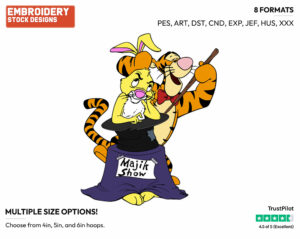 Tigger, Rabbit Magic Act - Winnie the Pooh and Friends - Winnie the Pooh & Friends - Disney Embroidery Design in 3 sizes & 8 formats