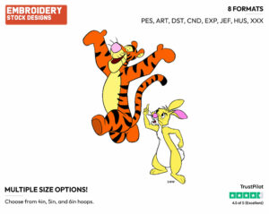 Tigger, Rabbit - Winnie the Pooh and Friends - Winnie the Pooh & Friends - Disney Embroidery Design in 3 sizes & 8 formats