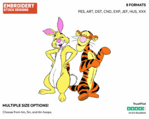 Tigger, Rabbit - Winnie the Pooh and Friends - Winnie the Pooh & Friends - Disney Embroidery Design in 3 sizes & 8 formats