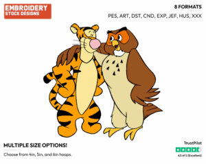 Tigger, Owl - Winnie the Pooh and Friends - Winnie the Pooh & Friends - Disney Embroidery Design in 3 sizes & 8 formats