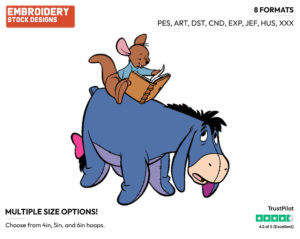 Roo, Eeyore - Winnie the Pooh and Friends - Winnie the Pooh & Friends - Disney Embroidery Design in 3 sizes & 8 formats