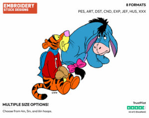 Tigger, Eeyore - Winnie the Pooh and Friends - Winnie the Pooh & Friends - Disney Embroidery Design in 3 sizes & 8 formats