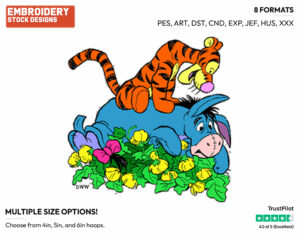 Tigger, Eeyore - Winnie the Pooh and Friends - Winnie the Pooh & Friends - Disney Embroidery Design in 3 sizes & 8 formats