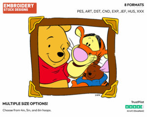 Pooh, Tigger, Roo Portrait - Winnie the Pooh and Friends - Winnie the Pooh & Friends - Disney Embroidery Design in 3 sizes & 8 formats