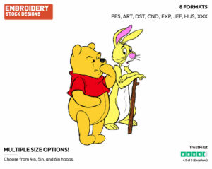 Pooh, Rabbit - Winnie the Pooh and Friends - Winnie the Pooh & Friends - Disney Embroidery Design in 3 sizes & 8 formats