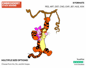 Tigger, Piglet - Piglet Tigger and Roo - Winnie the Pooh & Friends - Disney Embroidery Design in 3 sizes & 8 formats