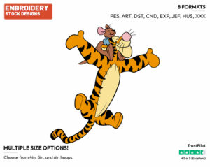 Tigger, Roo Bouncing - Piglet Tigger and Roo - Winnie the Pooh & Friends - Disney Embroidery Design in 3 sizes & 8 formats