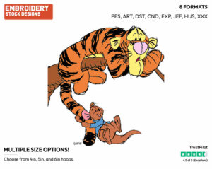 Tigger, Roo - Piglet Tigger and Roo - Winnie the Pooh & Friends - Disney Embroidery Design in 3 sizes & 8 formats