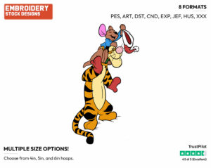 Tigger, Roo - Piglet Tigger and Roo - Winnie the Pooh & Friends - Disney Embroidery Design in 3 sizes & 8 formats
