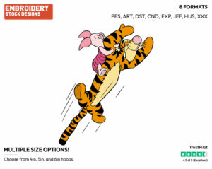 Piglet, Tigger - Piglet Tigger and Roo - Winnie the Pooh & Friends - Disney Embroidery Design in 3 sizes & 8 formats