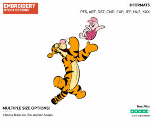 Piglet, Tigger - Piglet Tigger and Roo - Winnie the Pooh & Friends - Disney Embroidery Design in 3 sizes & 8 formats
