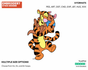 Tigger, Roo - Piglet Tigger and Roo - Winnie the Pooh & Friends - Disney Embroidery Design in 3 sizes & 8 formats