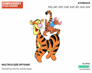 Tigger, Roo Bouncing - Piglet Tigger and Roo - Winnie the Pooh & Friends - Disney Embroidery Design in 3 sizes & 8 formats