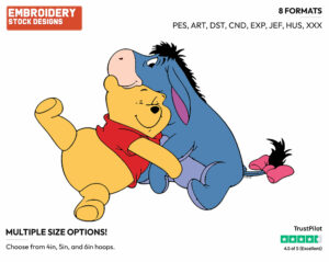 Pooh, Eeyore - Winnie the Pooh and Eeyore - Winnie the Pooh & Friends - Disney Embroidery Design in 3 sizes & 8 formats