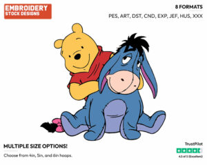 Pooh, Eeyore - Winnie the Pooh and Eeyore - Winnie the Pooh & Friends - Disney Embroidery Design in 3 sizes & 8 formats