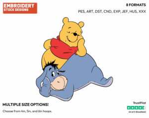 Pooh, Eeyore - Winnie the Pooh and Eeyore - Winnie the Pooh & Friends - Disney Embroidery Design in 3 sizes & 8 formats