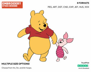 On A Walk - Winnie the Pooh and Piglet - Winnie the Pooh & Friends - Disney Embroidery Design in 3 sizes & 8 formats