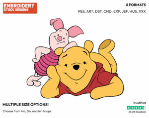 Pooh, Piglet - Winnie the Pooh and Piglet - Winnie the Pooh & Friends - Disney Embroidery Design in 3 sizes & 8 formats