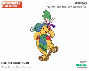 In Snowshoes - Winnie the Pooh and Piglet - Winnie the Pooh & Friends - Disney Embroidery Design in 3 sizes & 8 formats