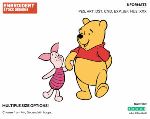 On A Walk - Winnie the Pooh and Piglet - Winnie the Pooh & Friends - Disney Embroidery Design in 3 sizes & 8 formats