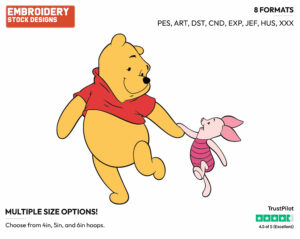 On A Walk - Winnie the Pooh and Piglet - Winnie the Pooh & Friends - Disney Embroidery Design in 3 sizes & 8 formats