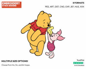 Pooh, Piglet, Rubber Ducky - Winnie the Pooh and Piglet - Winnie the Pooh & Friends - Disney Embroidery Design in 3 sizes & 8 formats