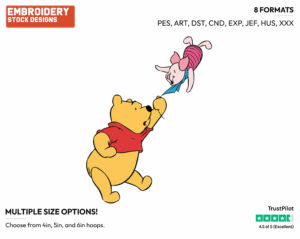 Pooh, Piglet - Winnie the Pooh and Piglet - Winnie the Pooh & Friends - Disney Embroidery Design in 3 sizes & 8 formats