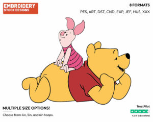Pooh, Piglet - Winnie the Pooh and Piglet - Winnie the Pooh & Friends - Disney Embroidery Design in 3 sizes & 8 formats