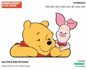 Pooh, Piglet - Winnie the Pooh and Piglet - Winnie the Pooh & Friends - Disney Embroidery Design in 3 sizes & 8 formats