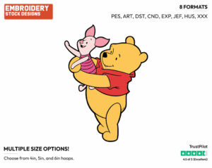 Pooh, Piglet - Winnie the Pooh and Piglet - Winnie the Pooh & Friends - Disney Embroidery Design in 3 sizes & 8 formats