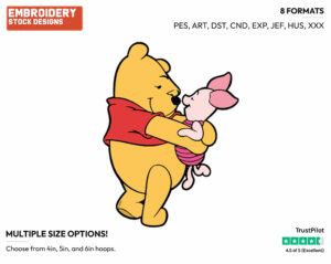 Pooh, Piglet - Winnie the Pooh and Piglet - Winnie the Pooh & Friends - Disney Embroidery Design in 3 sizes & 8 formats