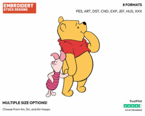 Pooh, Piglet - Winnie the Pooh and Piglet - Winnie the Pooh & Friends - Disney Embroidery Design in 3 sizes & 8 formats
