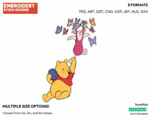 Pooh, Piglet - Winnie the Pooh and Piglet - Winnie the Pooh & Friends - Disney Embroidery Design in 3 sizes & 8 formats