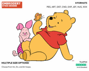Pooh, Piglet - Winnie the Pooh and Piglet - Winnie the Pooh & Friends - Disney Embroidery Design in 3 sizes & 8 formats