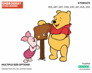 Pooh, Piglet - Winnie the Pooh and Piglet - Winnie the Pooh & Friends - Disney Embroidery Design in 3 sizes & 8 formats