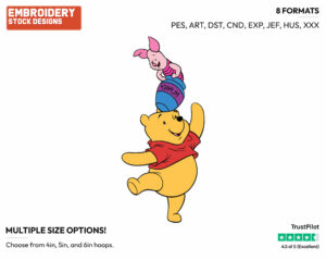 Pooh, Piglet - Winnie the Pooh and Piglet - Winnie the Pooh & Friends - Disney Embroidery Design in 3 sizes & 8 formats