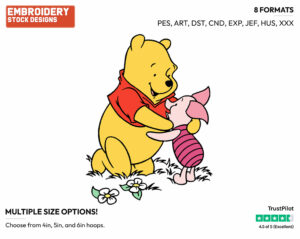 Pooh, Piglet - Winnie the Pooh and Piglet - Winnie the Pooh & Friends - Disney Embroidery Design in 3 sizes & 8 formats