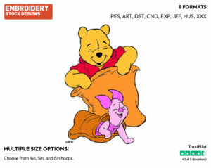 Pooh, Piglet In Sleeping Bags - Winnie the Pooh and Piglet - Winnie the Pooh & Friends - Disney Embroidery Design in 3 sizes & 8 formats