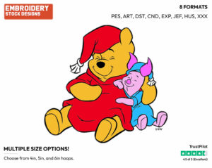 Sleeping - Winnie the Pooh and Piglet - Winnie the Pooh & Friends - Disney Embroidery Design in 3 sizes & 8 formats