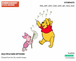 Pooh, Piglet - Winnie the Pooh and Piglet - Winnie the Pooh & Friends - Disney Embroidery Design in 3 sizes & 8 formats