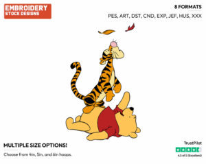 Tigger, Pooh - Winnie the Pooh and Tigger - Winnie the Pooh & Friends - Disney Embroidery Design in 3 sizes & 8 formats