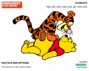 Pooh, Tigger - Winnie the Pooh and Tigger - Winnie the Pooh & Friends - Disney Embroidery Design in 3 sizes & 8 formats