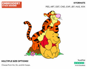 Pooh, Tigger - Winnie the Pooh and Tigger - Winnie the Pooh & Friends - Disney Embroidery Design in 3 sizes & 8 formats