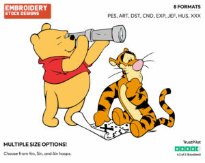 Pooh, Tigger - Winnie the Pooh and Tigger - Winnie the Pooh & Friends - Disney Embroidery Design in 3 sizes & 8 formats