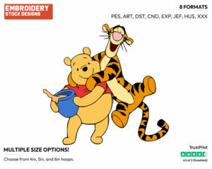 Pooh, Tigger - Winnie the Pooh and Tigger - Winnie the Pooh & Friends - Disney Embroidery Design in 3 sizes & 8 formats