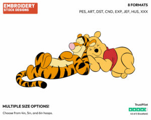 Napping - Winnie the Pooh and Tigger - Winnie the Pooh & Friends - Disney Embroidery Design in 3 sizes & 8 formats